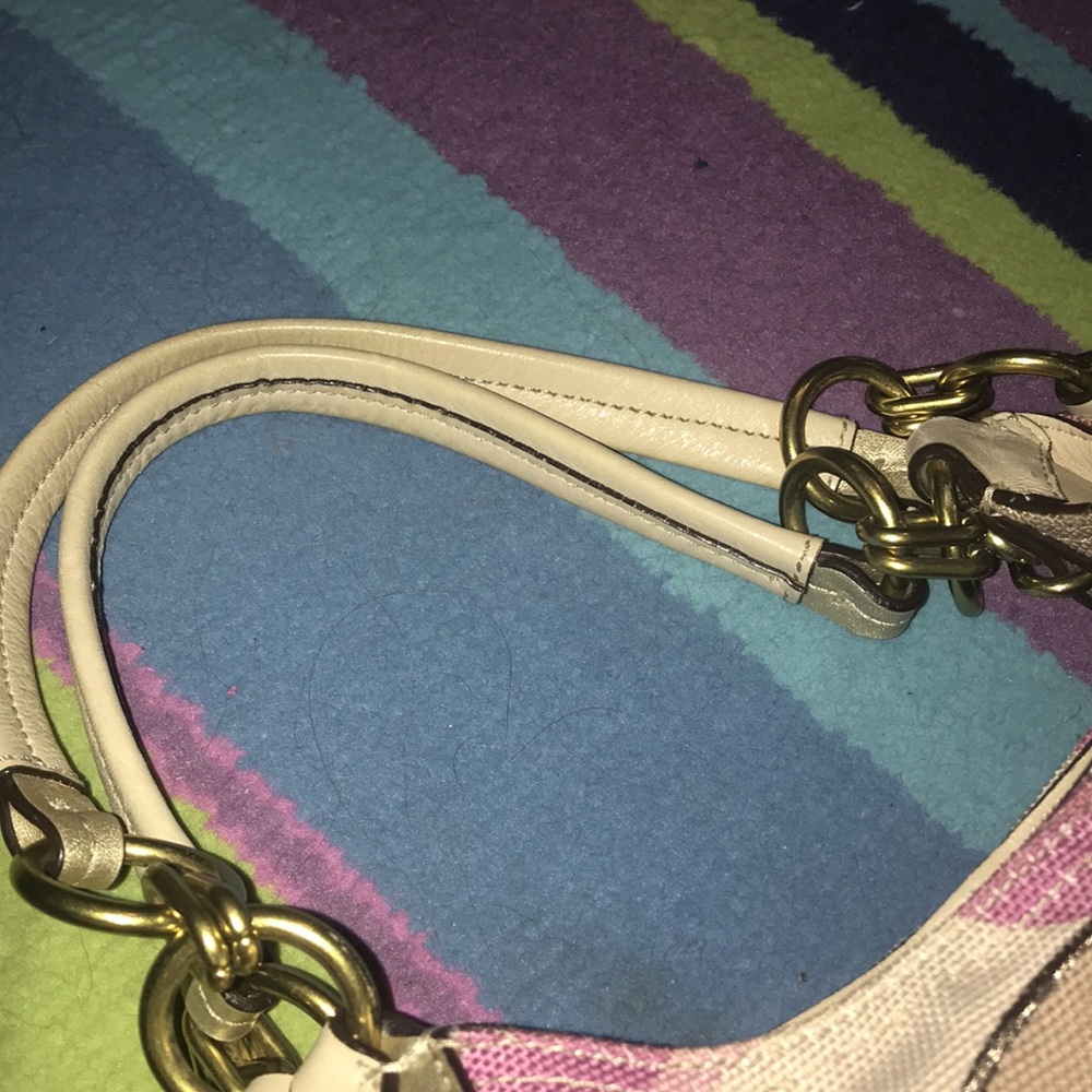 Coach Signature Hobo Bag in Pink and Beige - Picture 7 of 7